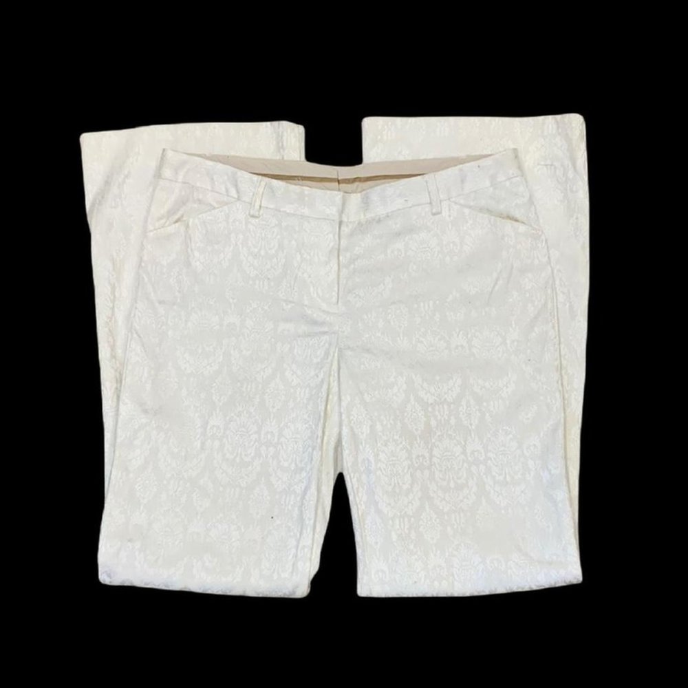 White funky straight leg trousers
